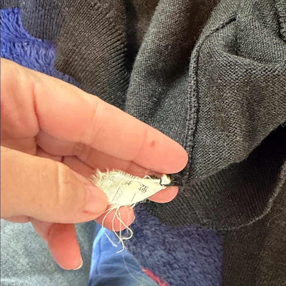 Charcoal V-Neck Men's Sweater - Brooks Brothers. Stretch - Picture 5 of 5